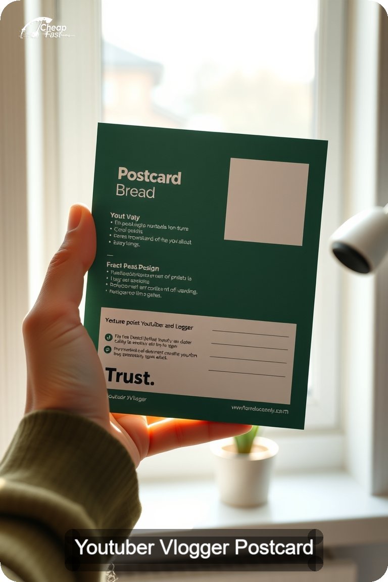 Youtuber Vlogger Postcard Sample 06 · 4.5" x 11" design sample