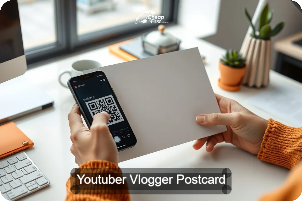 Youtuber Vlogger Postcard Sample 09 · 6" x 9" design sample