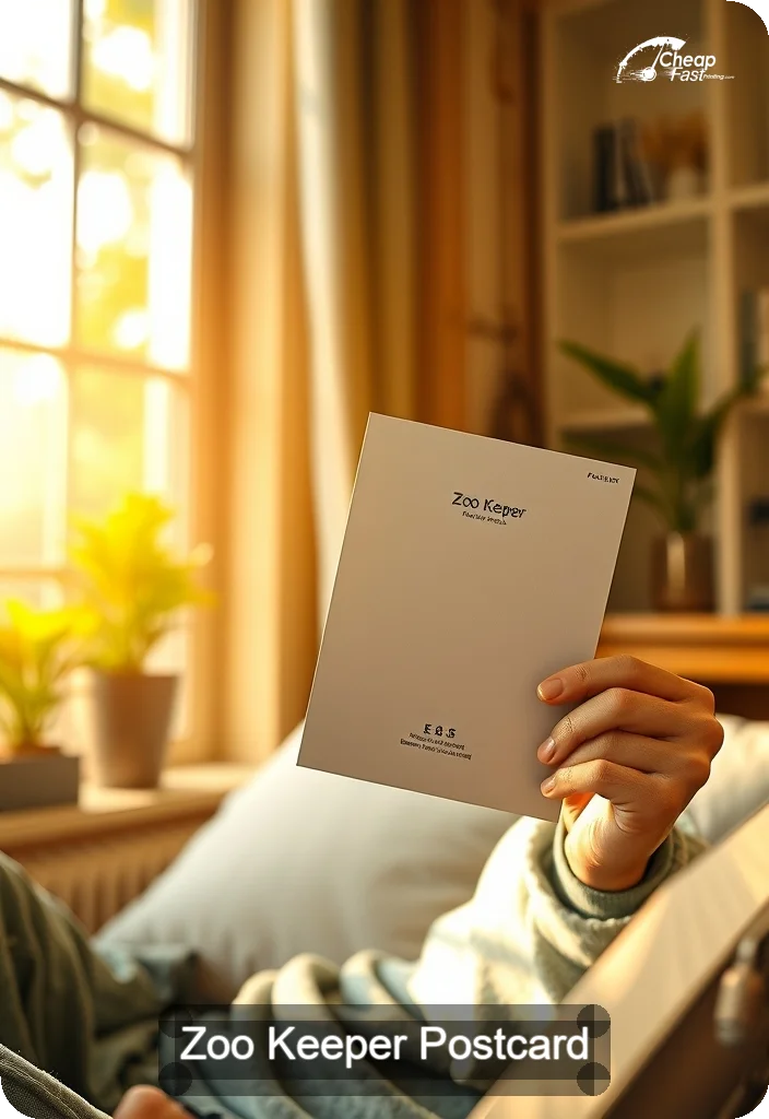 Zoo Keeper Postcard Sample 02 · 4.5" x 6.5" design sample