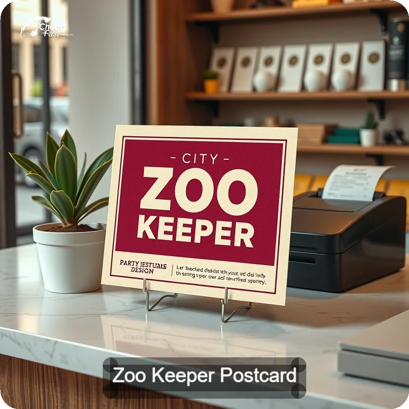 Zoo Keeper Postcard Sample 09 · 5" x 5" design sample