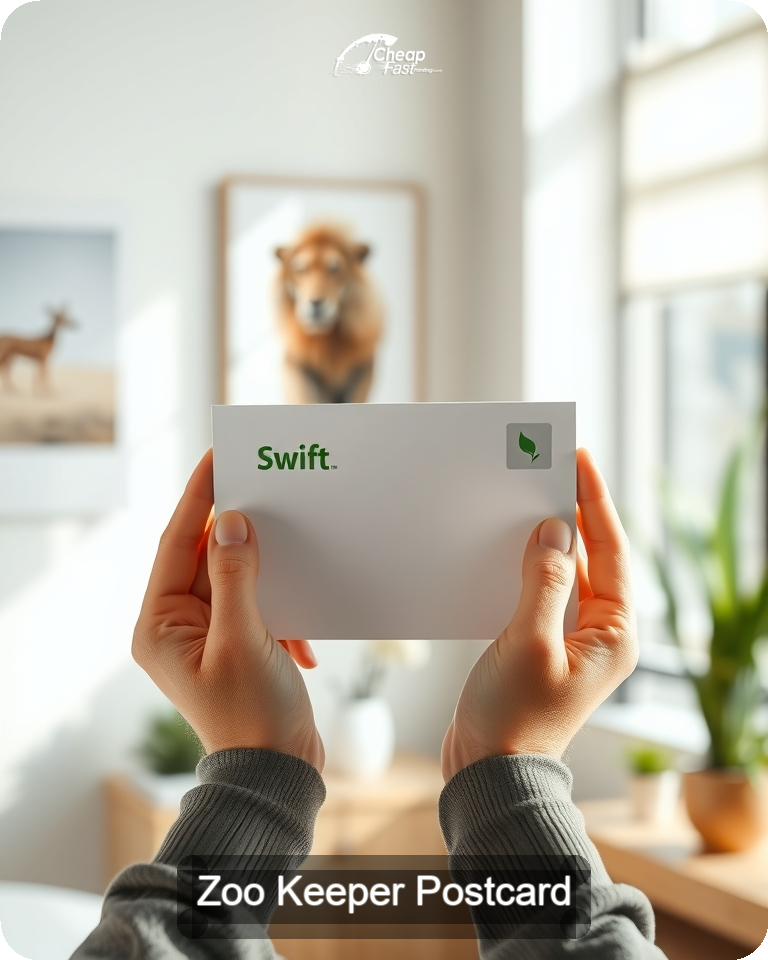 Zoo Keeper Postcard Sample 10 · 4.25" x 5.5" design sample