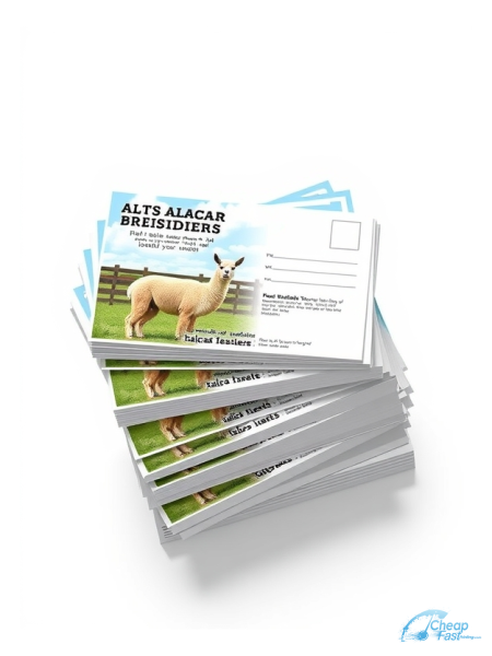 100 Inexpensive 3.5x5 18pt Ultra Premium Pearl Alpaca Llama Breeder Bulk Postcards