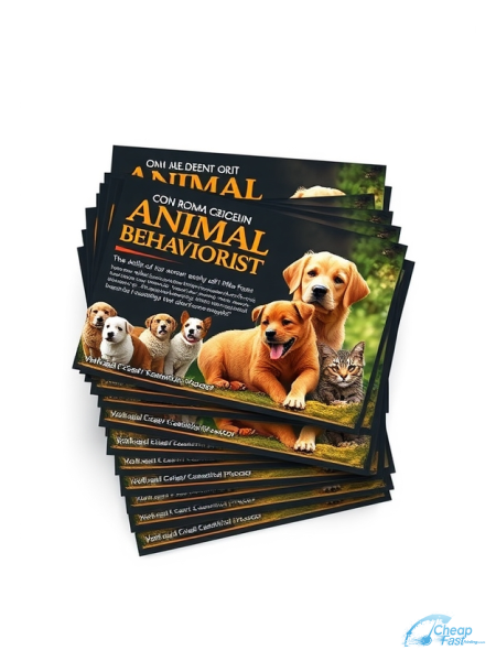 1000 Bargain 3.5x8.5 38pt Trifecta Black With Velvet Finish Animal Behaviorist Bulk Postcards