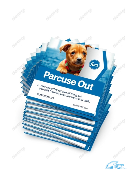 2500 Best Value 4x4 38pt Trifecta Blue With Velvet Finish Animal Breeder Bulk Postcards