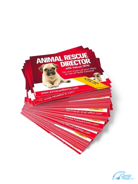 5000 Cost Effective 4x6 38pt Trifecta Red With Velvet Finish Animal Rescue Director Bulk Postcards