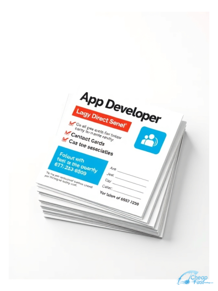 App Developer 2.75" x 8.5" Postcards printed on premium cardstock