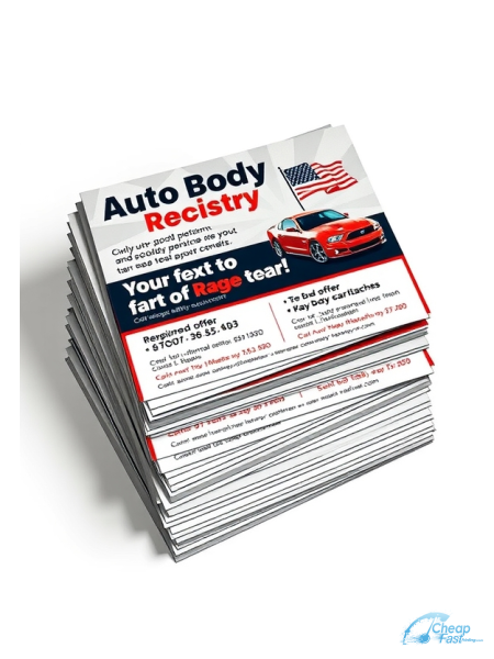 250 Affordable 2.75x8.5 13pt Premium Linen Auto Body Repairer Bulk Postcards
