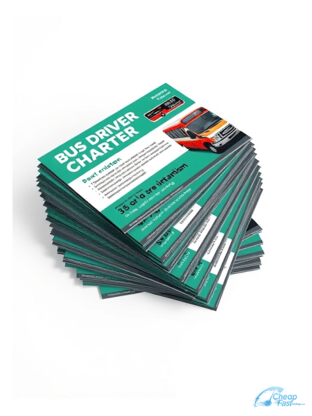 500 Price Savvy 3.5x8.5 24pt Trifecta Green With Velvet Finish Bus Driver Charter Bulk Postcards