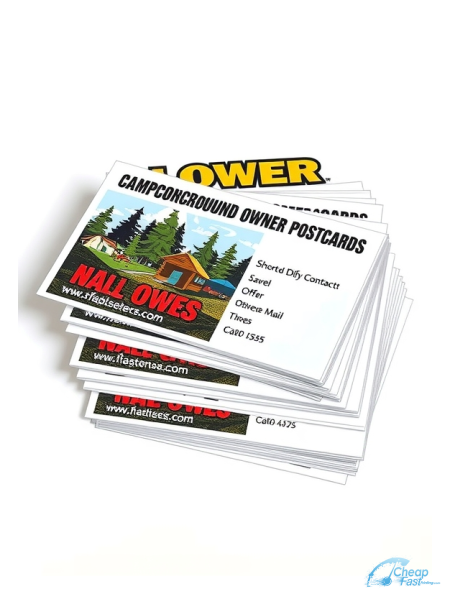 1000 Quick 4.25x11 14pt Uncoated Campground Owner Bulk Postcards