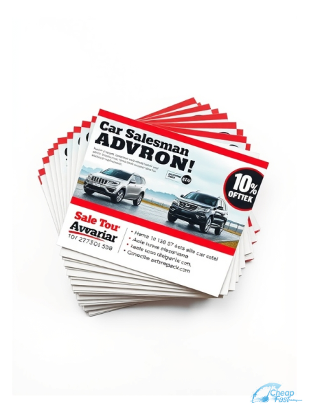 Car Salesman 3" x 6" Postcards printed on premium cardstock