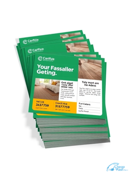 500 Low Priced 3.5x6 24pt Trifecta Green With Velvet Finish Carpet Installer Bulk Postcards