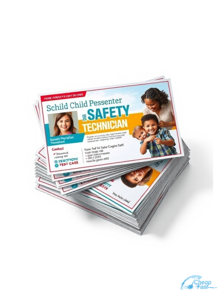 Child Passenger Safety Technician 4.25" x 11" EDDM® Postcards printed on premium cardstock