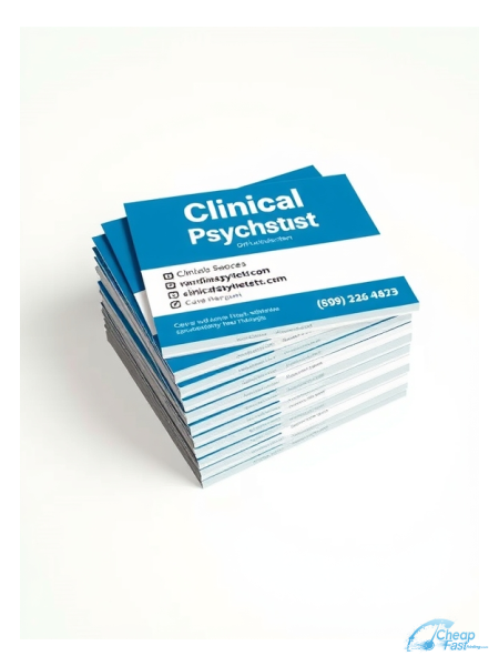2500 Best Value 4x4 38pt Trifecta Blue With Velvet Finish Clinical Psychologist Bulk Postcards