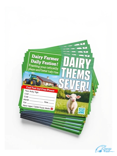 500 Economical 5.5x8.5 24pt Trifecta Green With Velvet Finish Dairy Farmer Bulk Postcards