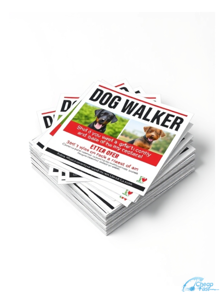1000 Bargain 6.5x12 14pt Uncoated Dog Walker Bulk Postcards