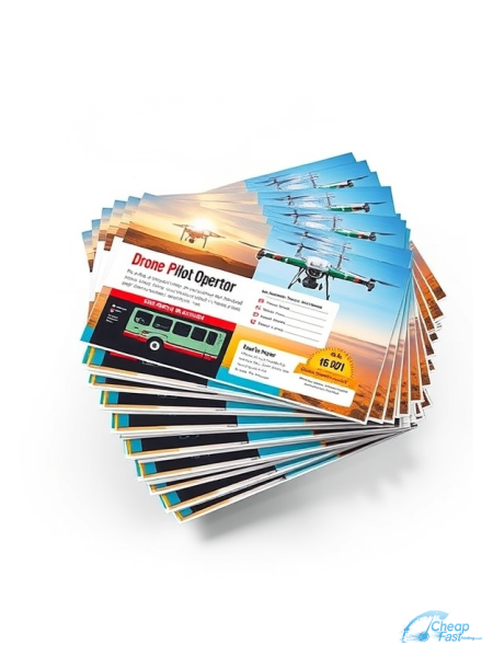 100 Value 8.5x11 18pt Ultra Premium Pearl Drone Pilot Operator Bulk Postcards