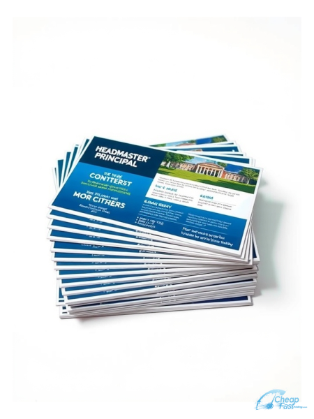 2500 Budget 4.25x5.5 38pt Trifecta Blue With Velvet Finish Headmaster Principal Bulk Postcards