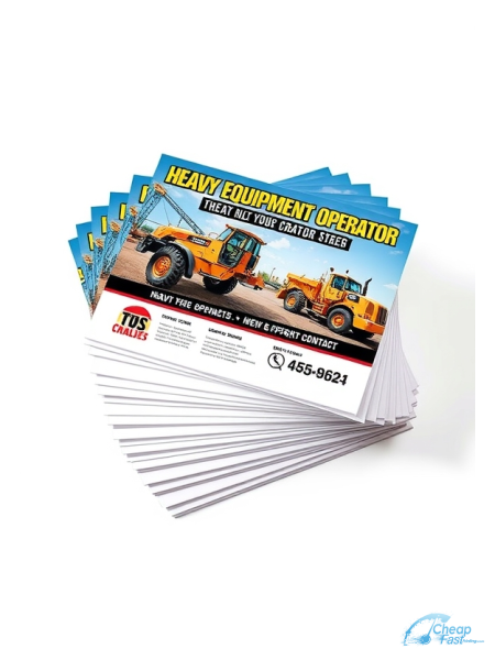 100 Inexpensive 4.25x11 100lb Matte Cover Heavy Equipment Operator Bulk Postcards