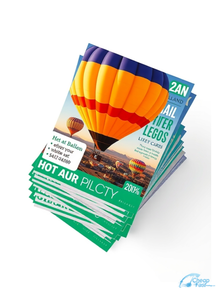 500 Price Savvy 6x8 24pt Trifecta Green With Velvet Finish Hot Air Balloon Pilot Bulk Postcards