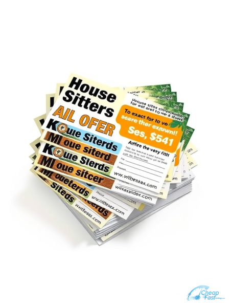 House Sitter 4" x 4" Postcards printed on premium cardstock