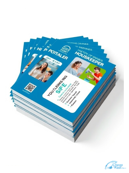 2500 Cut Rate 6x11 38pt Trifecta Blue With Velvet Finish Housekeeper Bulk Postcards