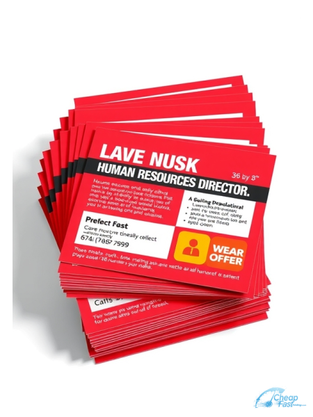 5000 Reduced Price 6.5x8 38pt Trifecta Red With Velvet Finish Human Resources Director Bulk Postcards