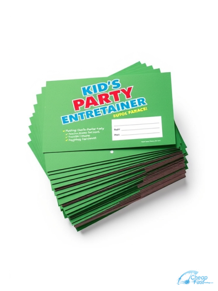 500 Rush 2.75x8.5 24pt Trifecta Green With Velvet Finish Kid S Party Entertainer Bulk Postcards
