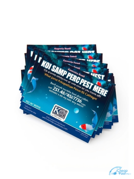 2500 Prompt 3x4 38pt Trifecta Blue With Velvet Finish Koi Pond Specialist Bulk Postcards