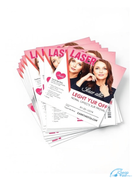 100 Inexpensive 3.5x5 18pt Ultra Premium Pearl Laser Hair Removal Tech Bulk Postcards