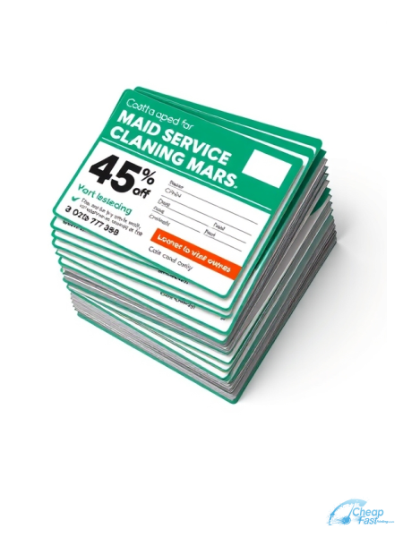 500 Low Priced 4x11 24pt Trifecta Green With Velvet Finish Maid Service Owner Bulk Postcards