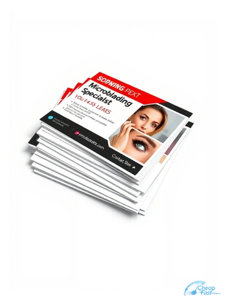 100 Value 4.5x4.5 100lb Matte Cover Microblading Specialist Bulk Postcards