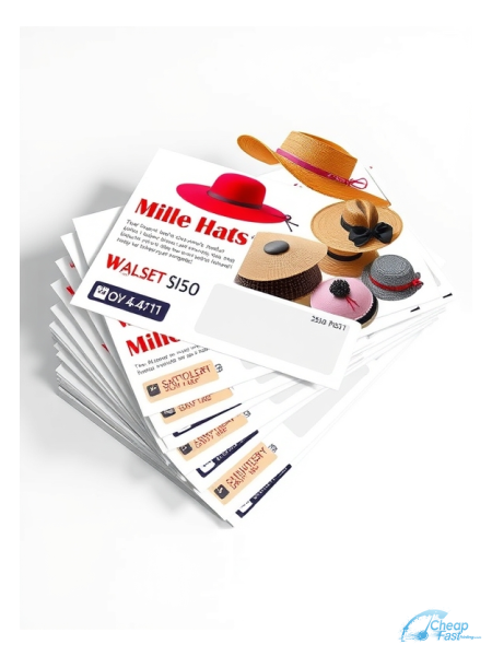 500 Price Savvy 4.5x11 14pt Gloss Milliner Hats Bulk Postcards