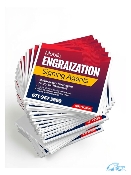 100 Low Rate 6x6 18pt Ultra Premium Pearl Mobile Notary Signing Agent Bulk Postcards