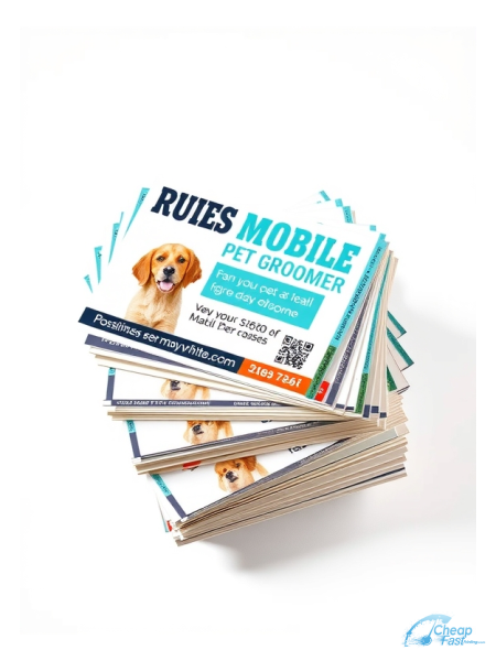 250 Entry Level 6x8 18pt Ultra Premium Smooth White Mobile Pet Groomer Bulk Postcards