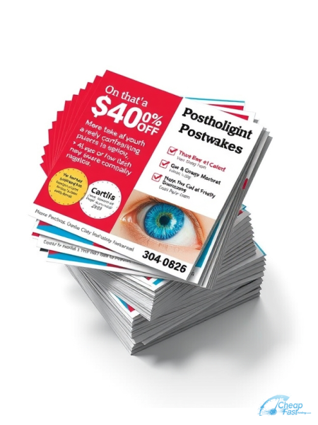 5000 Reduced Price 4x9 38pt Trifecta Red With Velvet Finish Ophthalmologist Bulk Postcards
