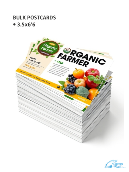 500 Low Priced 3.5x6 14pt Gloss Organic Farmer Bulk Postcards
