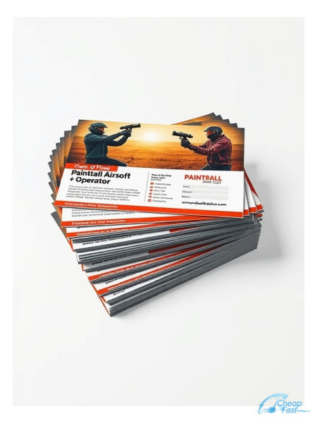 1000 Bargain 3.5x8.5 14pt Uncoated Paintball Airsoft Field Operator Bulk Postcards