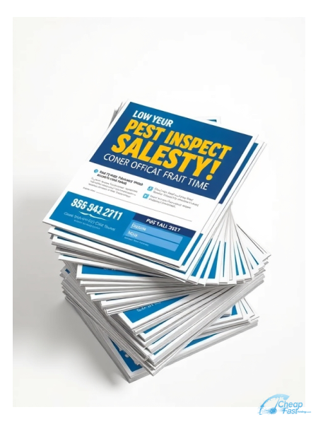 2500 Cut Rate 4.25x11 38pt Trifecta Blue With Velvet Finish Pest Inspector Bulk Postcards