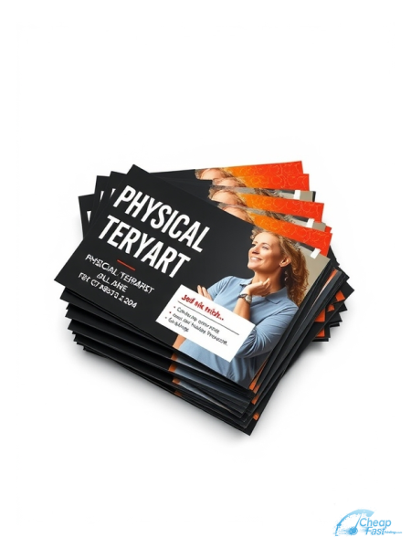 1000 Swift 5.5x8.5 38pt Trifecta Black With Velvet Finish Physical Therapist Bulk Postcards