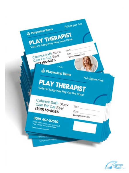 2500 Prompt 6x6 38pt Trifecta Blue With Velvet Finish Play Therapist Bulk Postcards