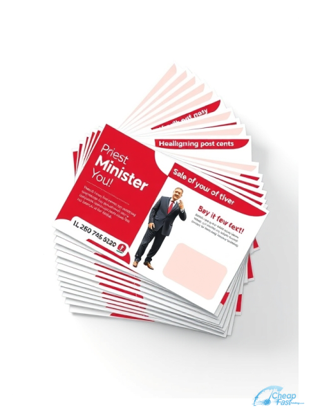 5000 Accelerated 6.5x12 38pt Trifecta Red With Velvet Finish Priest Minister Bulk Postcards