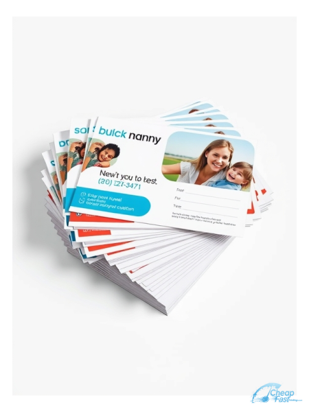 1000 Low Cost 9x11 14pt Uncoated Professional Nanny Bulk Postcards