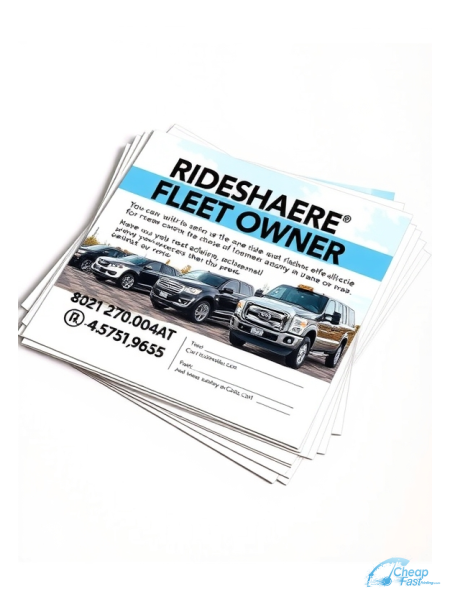 100 Low Rate 4.5x6.5 18pt Ultra Premium Pearl Rideshare Fleet Owner Bulk Postcards