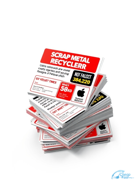 5000 Express 4.5x6.5 38pt Trifecta Red With Velvet Finish Scrap Metal Recycler Bulk Postcards