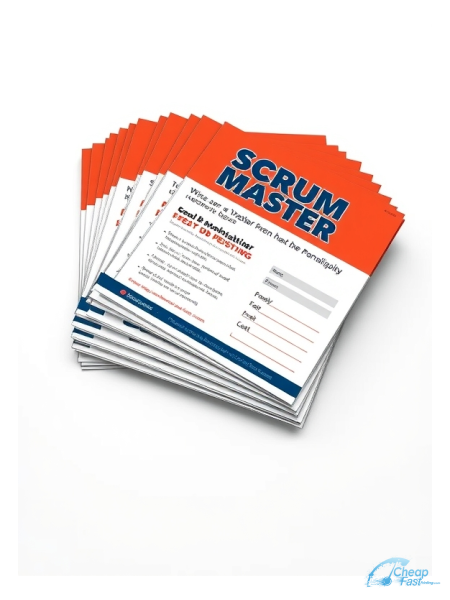 100 Urgent 4.5x11 100lb Matte Cover Scrum Master Bulk Postcards