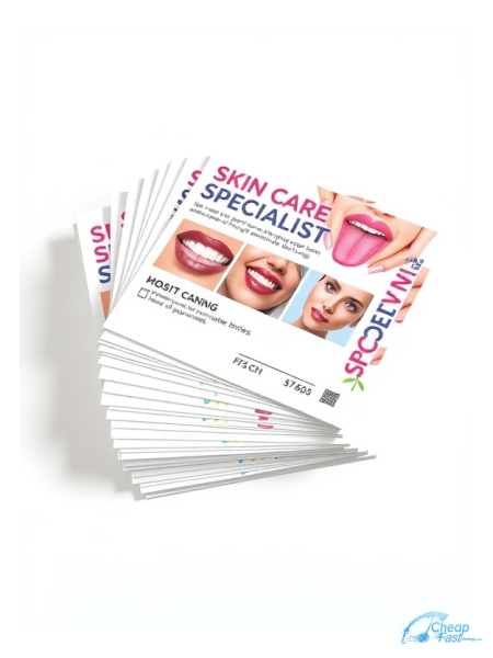 250 Entry Level 4.5x11 18pt Ultra Premium Smooth White Skin Care Specialist Bulk Postcards