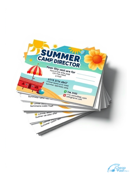 100 Value 3x3 18pt Ultra Premium Pearl Summer Camp Director Bulk Postcards