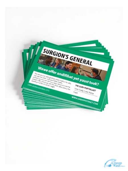500 Price Savvy 3x5 24pt Trifecta Green With Velvet Finish Surgeon General Bulk Postcards