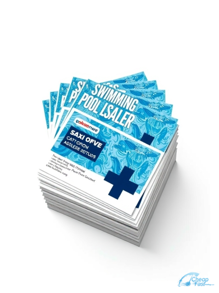 2500 Cut Rate 3.5x5 38pt Trifecta Blue With Velvet Finish Swimming Pool Installer Bulk Postcards