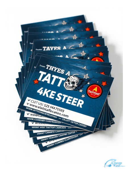 2500 Best Value 4x4 38pt Trifecta Blue With Velvet Finish Tattoo Artist Bulk Postcards